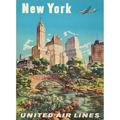 New York United Airlines - Vintage Travel Poster Prints - image1